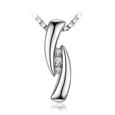 Simulated Diamond Cubic Zirconia Pendant Necklace Women 925 Sterling Silver Jewelry