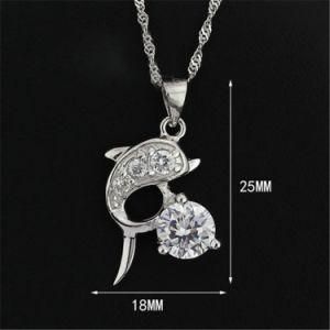 Elegant Good Quality 925 Sterling Silver Playing Dolphin Pendant