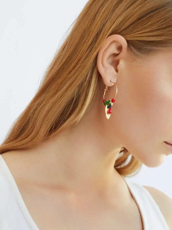 Customized Jewelry Hoop Earrings with Pendants and Beads