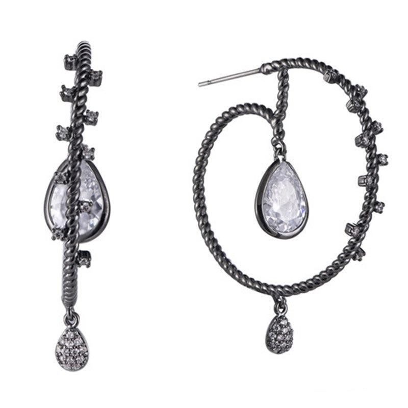 925 Silver Uneven Lines Earring with Gold Plating