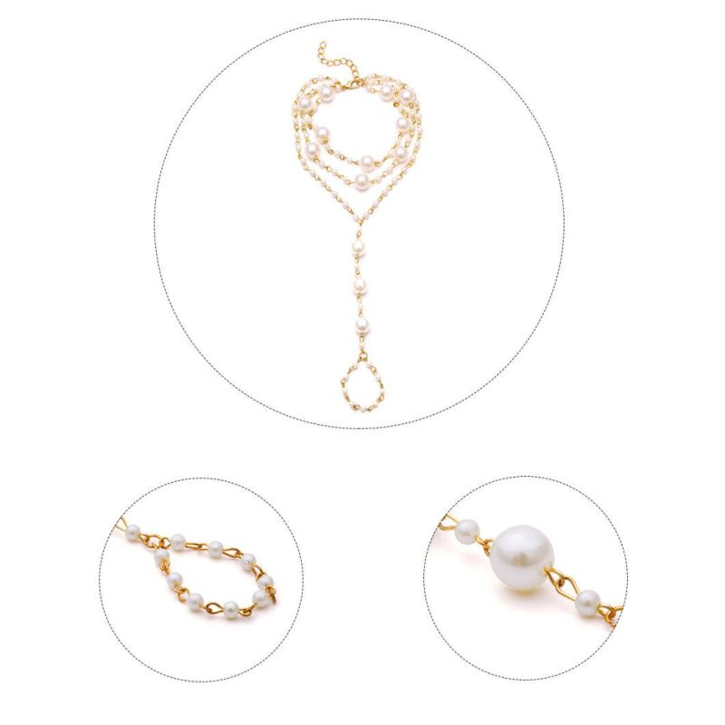 Fashion Go-to Bohemian Style Beach Foot Accessories Hand Woven Pearl Chain