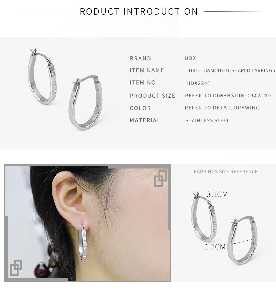 Fashion Ol Fashion Charming Female Three Diamond Earrings