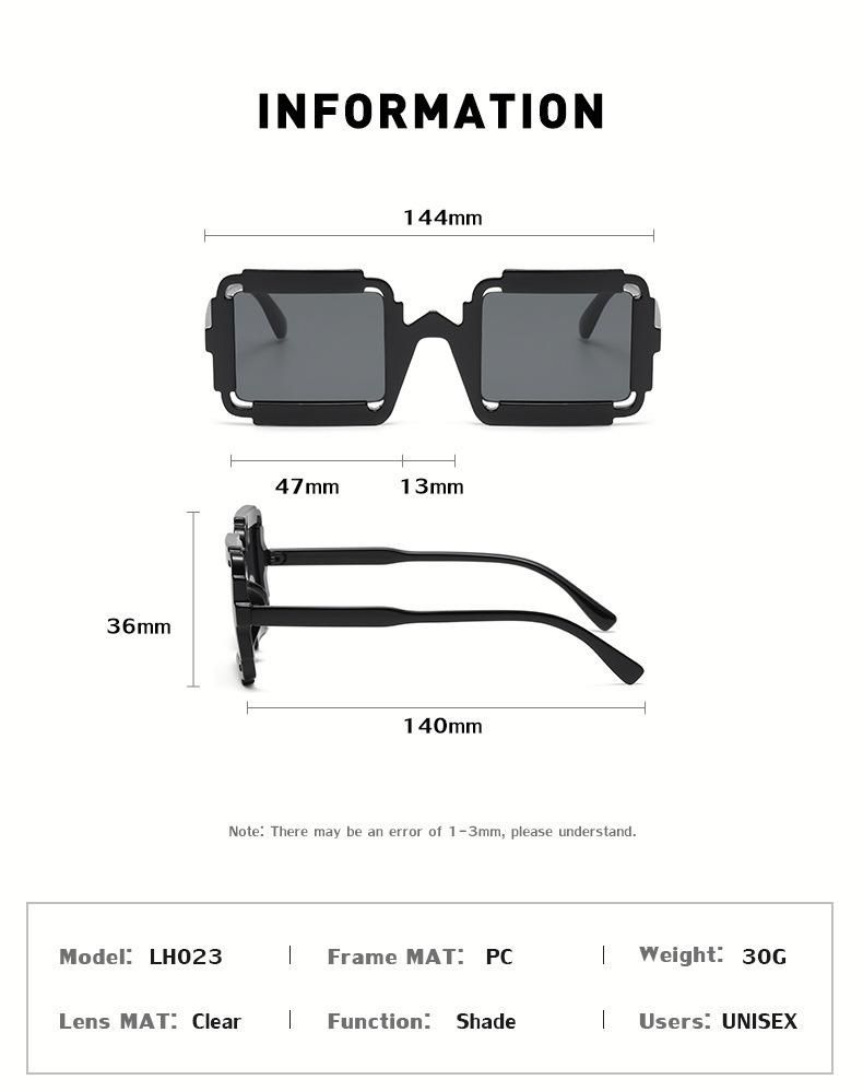 Hot Selling Cheap Wholesale Sun Glasses Steampunk Square Colorful Shades Frame Trendy Fashion Sunglasses