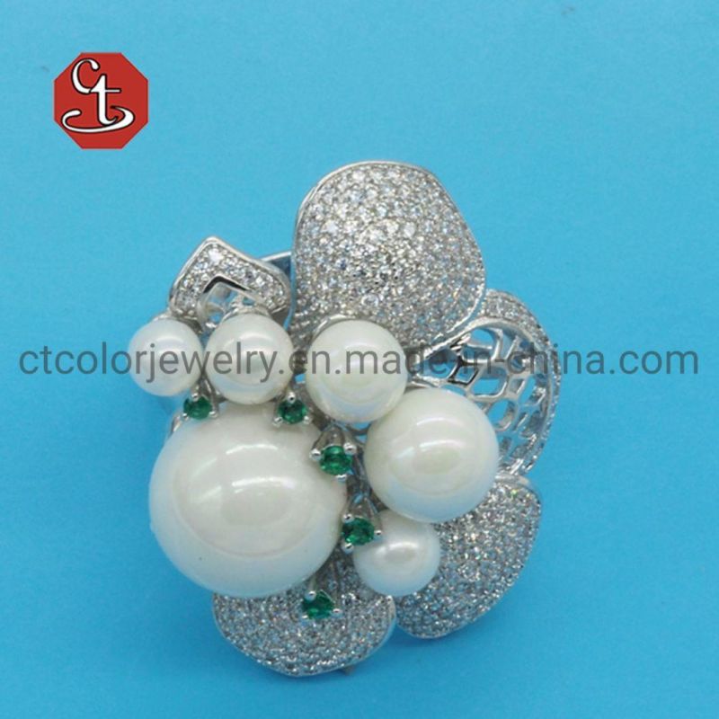 Fashion Jewelry 925 Sterling Silver Natural Fresh Water Pearls Rings Jewelry for women