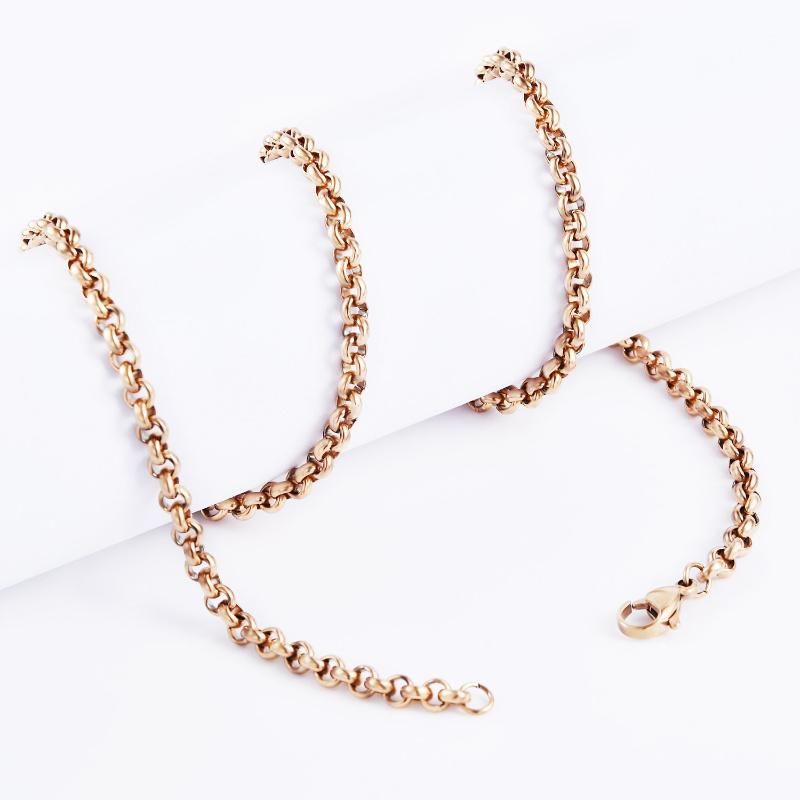 1.5-4.55mm Women Men Stainless Steel Rolo Cable Wheat Chain Link Necklace 16-36 Inch
