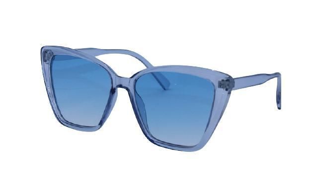 Unisex Plastic Translucent Large Squared Cat Eye Frame Sunglasses