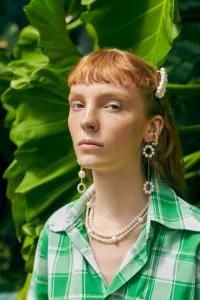 Fashion Women 18K Real Gold Plated Copper Long Chain Dangle Natural Pearl Earring Jewelry