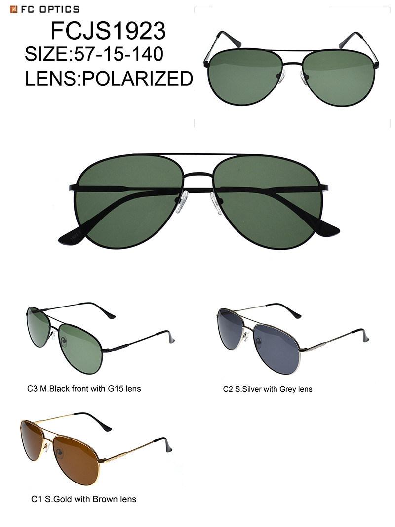 Stock Retro UV400 Metal Frame for Men with Ce FDA Sunglasses