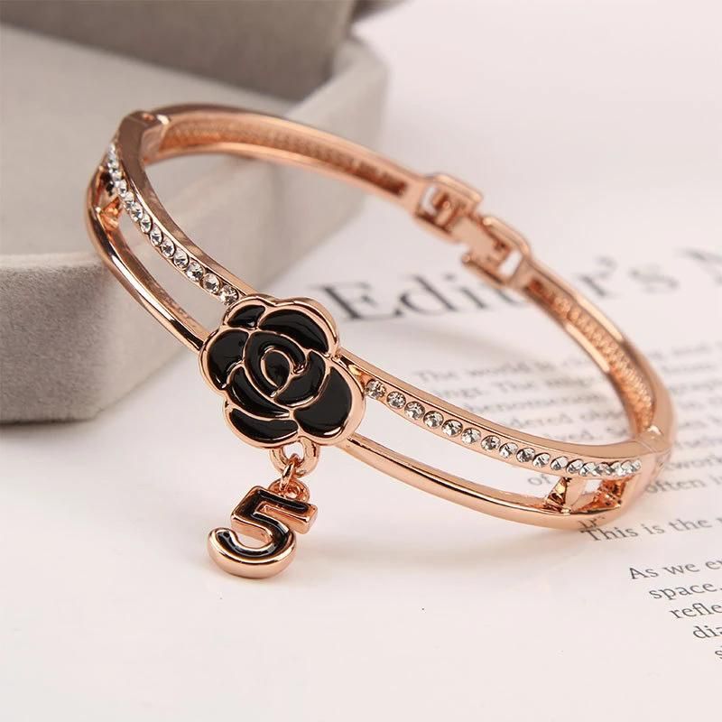 Shine Crystal 5 Letter Bangles Bracelet Fashion Brand Wedding Jewelry