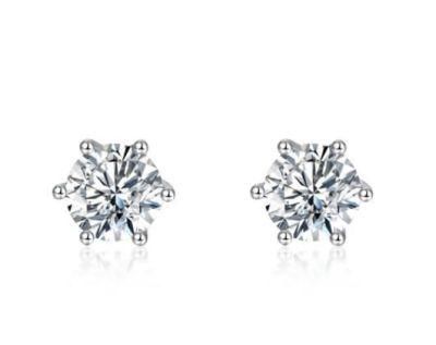 Classic Earring Stud in 925 Silver Jewelry with 12 Birthstone