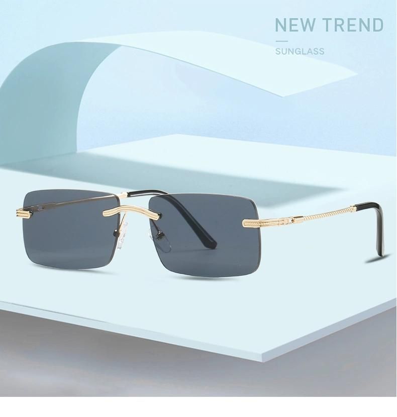 Sunglasses New European and American Personality Square Small Frame Sunglasses for Men and Women Retro Borderless Marine Sunglasses