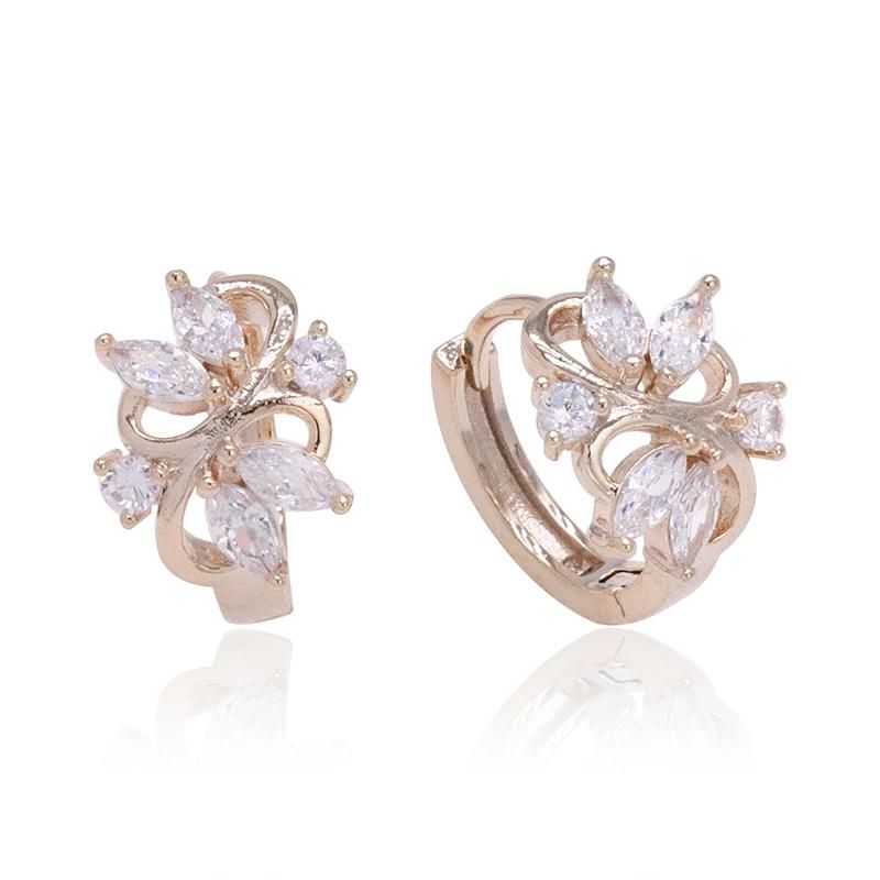 Latest Ladies 18K Gold Plated Zircon Fashion Earrings