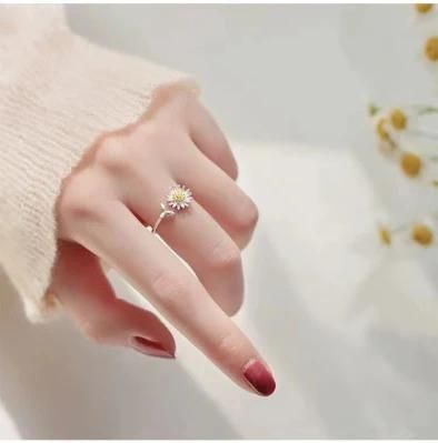Small Daisy Rings for Women Models Simple Silver Colour Opening Adjustable Fashion Jewellery