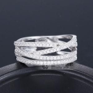 Clear Pave CZ Stone Lady Cocktail Ring Band Jewelry