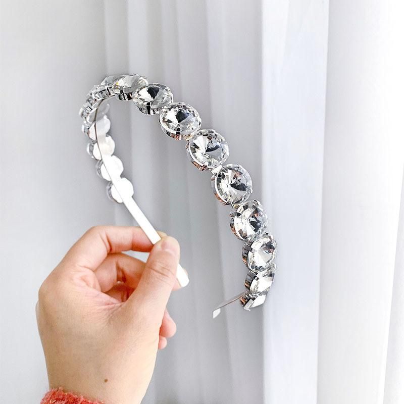 Wholesale Fashion Bling Rhinestone Glass Stone Metal Hair Jewelry Headband for Girl 2022