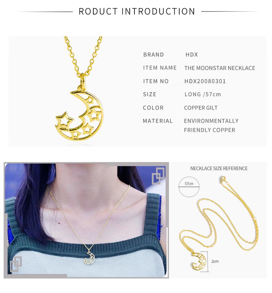 Best-Selling Gold Necklace, Moon Star Pendant