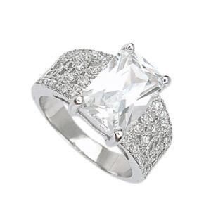White Sapphire White Topaz 925 Sterling Silver Gemstone Ring