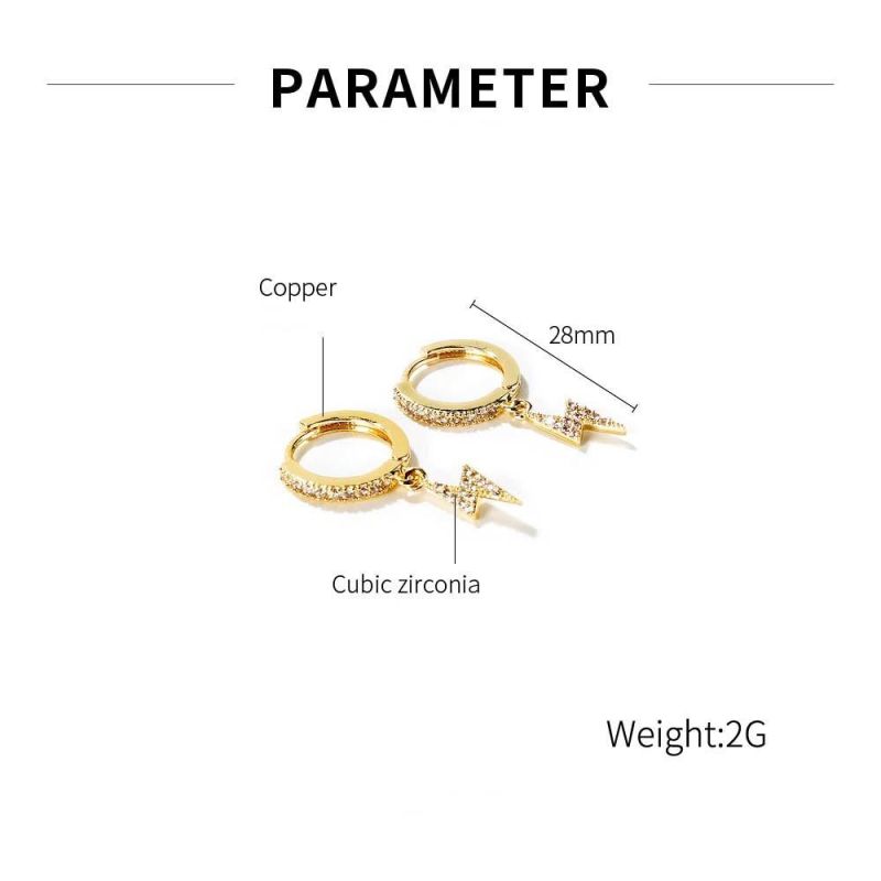 Fashion Simple Jewelry Temperament Lighting Shock Hoop Earrings for Women