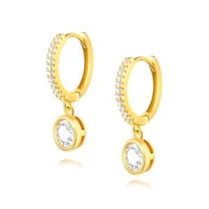 2021 Wholesale High Quality 925 Sterling Silver Jewelry 5A CZ Paved Big Diamond Drop Earrings for Women