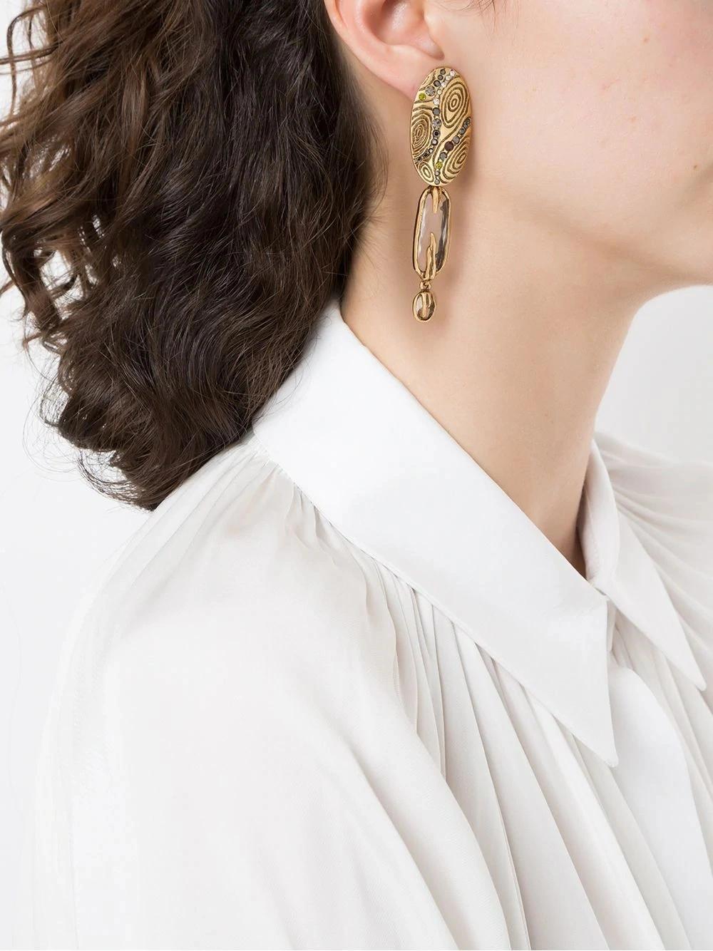 Fashion Personality Metal Crystal Dangle Earrings Jewelry