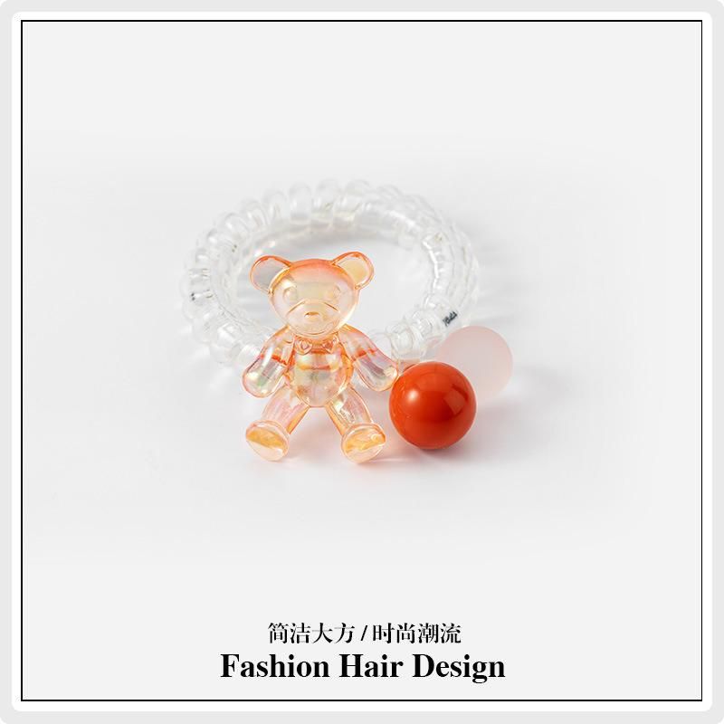 Fashion Jewelry Colorful Bear Phone Line Hair Ring