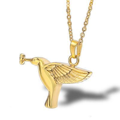 Commemorative Urn Pet Cremation Ashes Perfume Bottle Jewelry Series Hummingbird Bird Necklace for Birds
