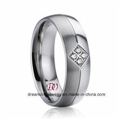 Half Matte Half Polish Stainless Steel Ring CNC Jewelry