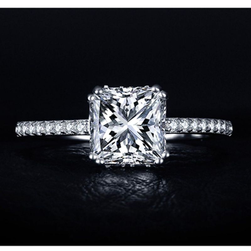 925 Sterling Silver Ring with Cubic Zirconia for Engagement Wedding Fashion Jewelry Wholesale