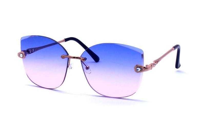 High End Fashion Remless Cat Ear Sun Eyeglasses