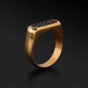 Ring Men Pave Rhinestone Diamond Stainless Steel Ring