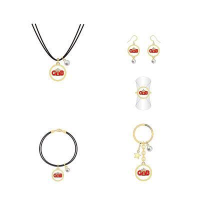 Classical Red Letter with Gold Ring Jewelry Set