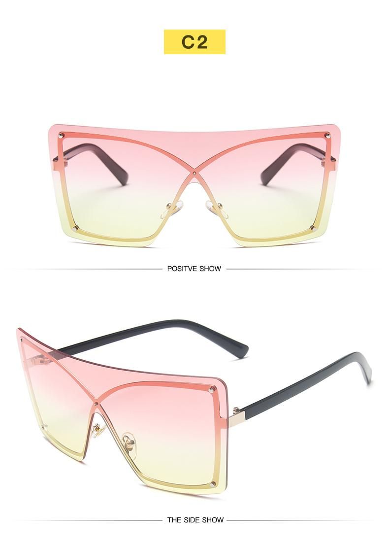 One Piece Sunglasses Big Frame One-Piece Female Personality Ocean Sunglasses