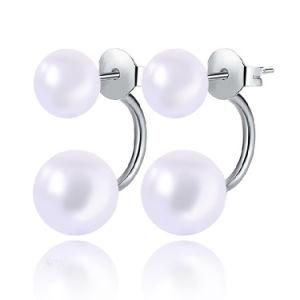 Cheap Wholesale Ball Big and Small Ball Double Pearl Earrings