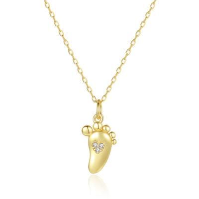 OEM Custom Fashion 925 Silver Chain Necklace with Cute Feet