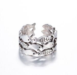 Silver Animal 925s Fashion Solid Rings Fishing Wedding Custom Ring Set