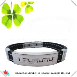 Silicone Bangle with Stainless Buckle and Clasp (XXT 10021-2)