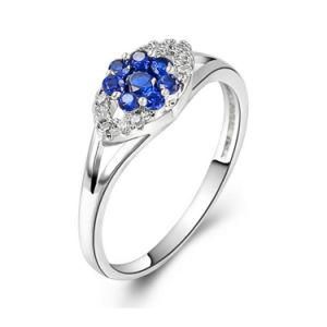 Gorgeous 925 Sterling Silver Tanzanite CZ Stone Ring