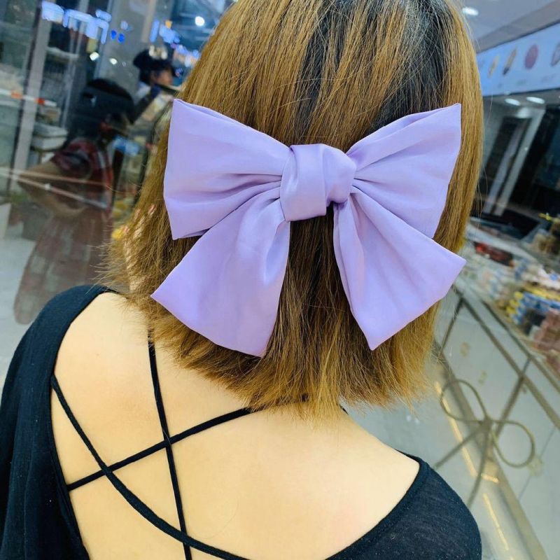 20cm Big Bow Hair Scarf Chiffon Floral Scrunchies Hair Bands Ponytail Holder Scrunchy Ties 2 in 1 Vintage Accessories for Women Girls