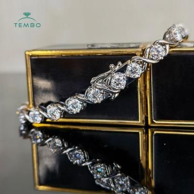 Tembo Best Selling 18K White Gold Lab Grown Diamond Fancy Bracelets 0.8CT Def Vs Chain Tennis Bracelet for Women Fashion Gift