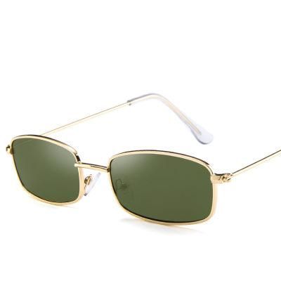 2022 New Small Rectangle Retro Fashion Men&Women Brand Designer Red Metal Frame Clear Lens Sun Glasses Shades Sunglasses