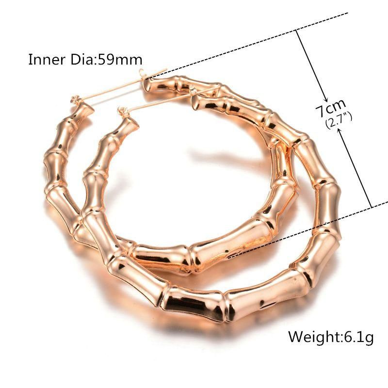 Fashion Jewellery Latest Design Gold Plated Bamboo Hoop Earrings