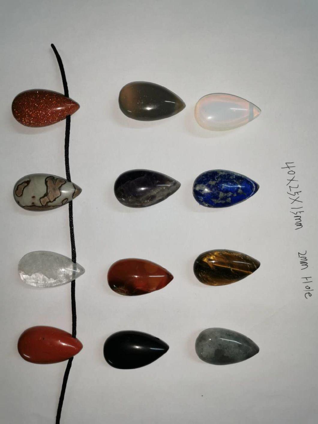 Pure Natural Semi-Precious Stone Water Drop Carving Jewelry Accessories