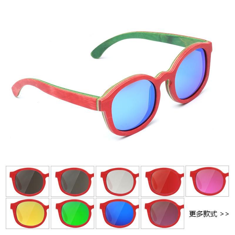 Ce Certificated Custom Polarized Skateboard Wooden Sunglasses