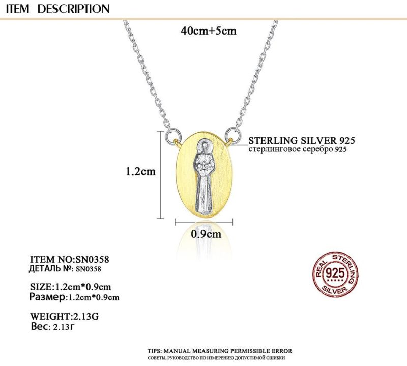 Mini Jewelry 925 Silver Jesus Christian Necklace for Man