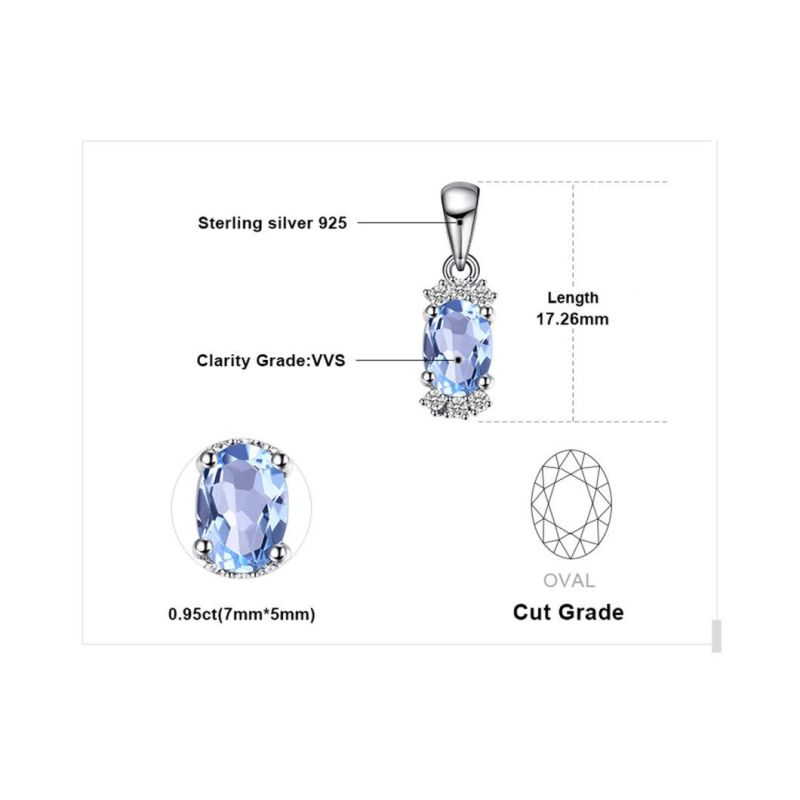 925 Sterling Silver Jewelry Lovely Gemstone Topaz Pendant for Women Wholesale