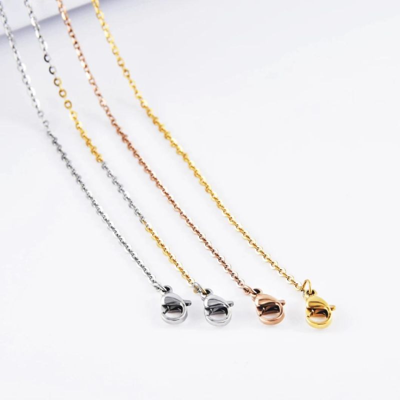 Shining 18K 14K Gold Plated Stailess Steel Chain Necklace O Shaped Jewelry Making Necklace for Clothes and Glasses