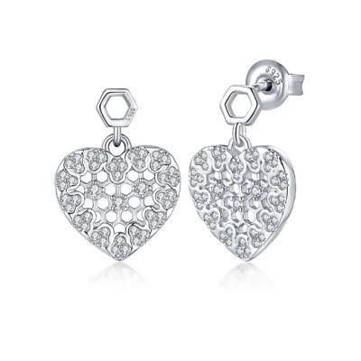 925 Sterling Silver Earrings Fancy Jewelry Irish Heart Earrings CZ Earrings Wholesale Jewelry