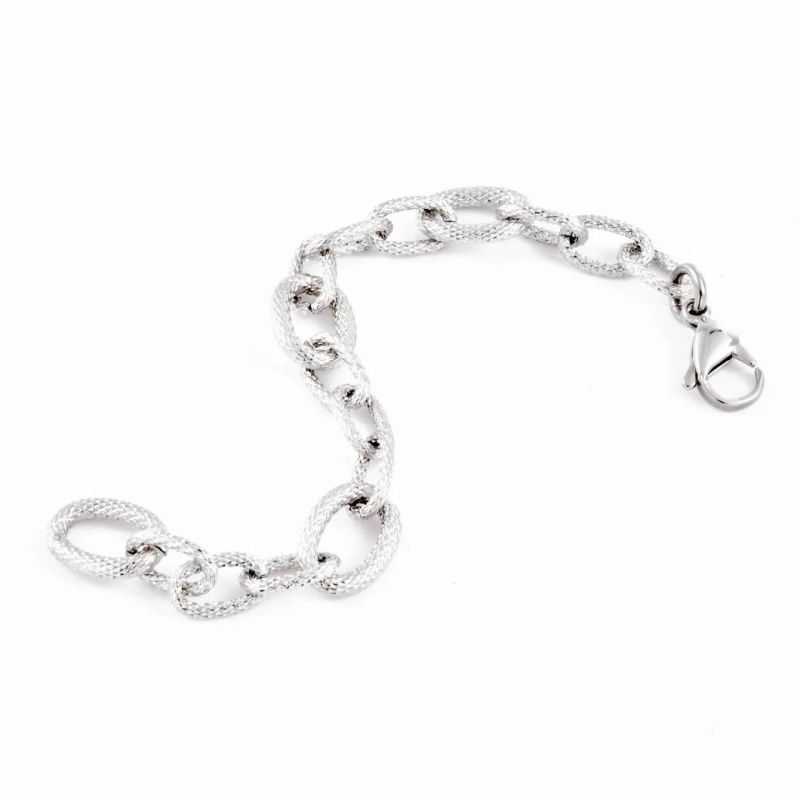 Jewellery Manufacturer Hip Hop Stainless Steel Titanium Steel Bold Link Chain Silver Bracelet Jewelry for Boy Men′s