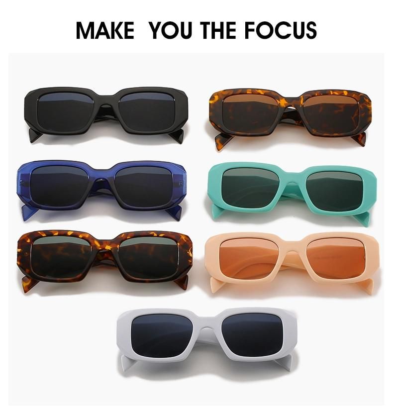 Fashion Glasses Square Small Frame Sunglasses Personality Angular Cut Sunglasses Female Cross-Border Net Red Hip Hop Bungee Glasses