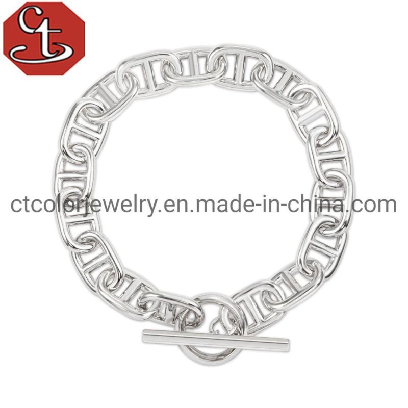 Fashion High Quality Silver Plated Jewelry Chain Bangle Bracelet